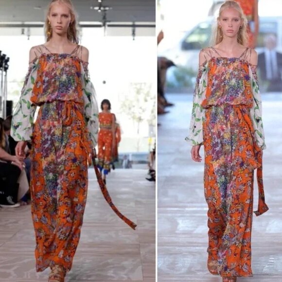 Tory Burch Runway Shasta Maxi Silk Dress - Picture 11 of 13